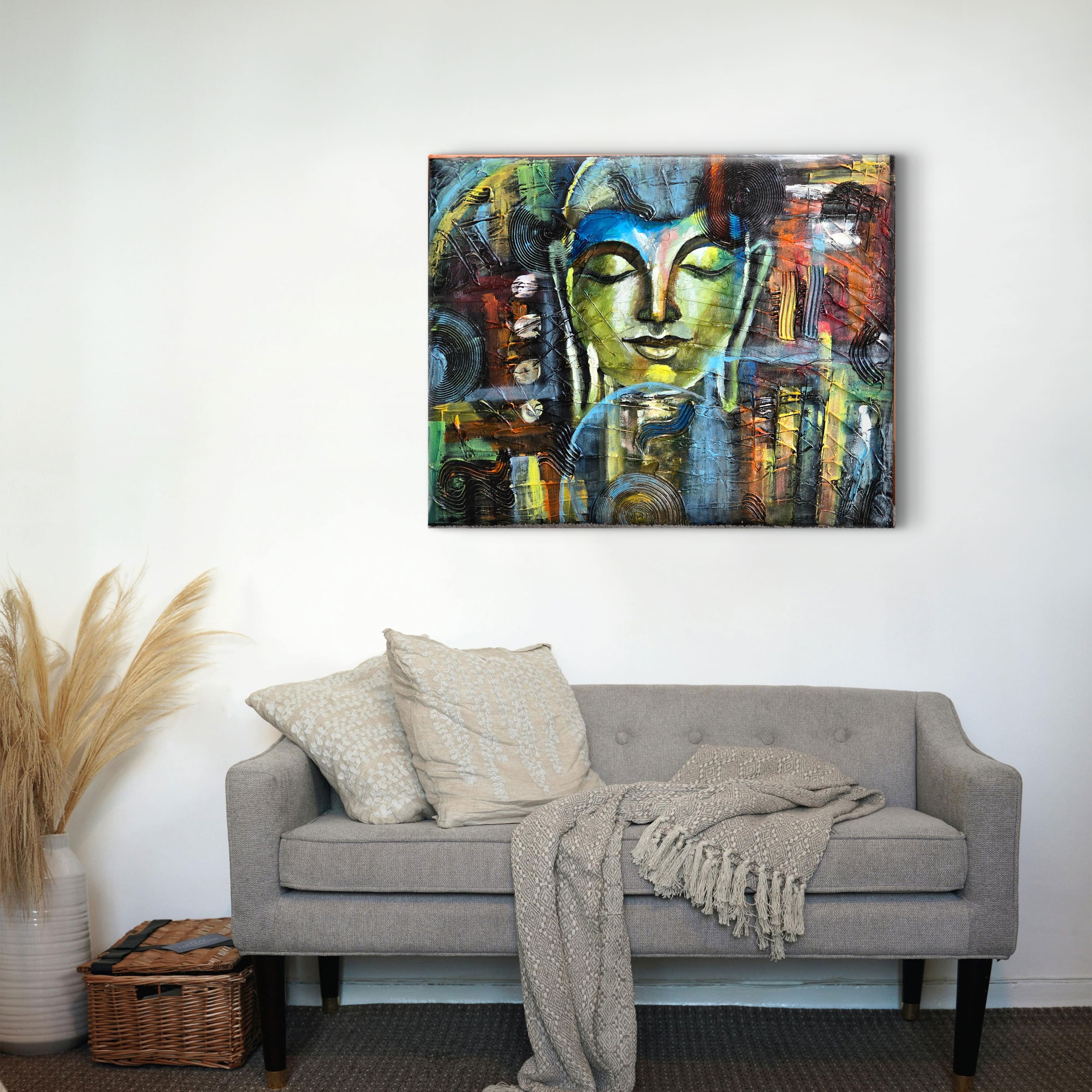 Abstract Buddha — knife texture & acrylic