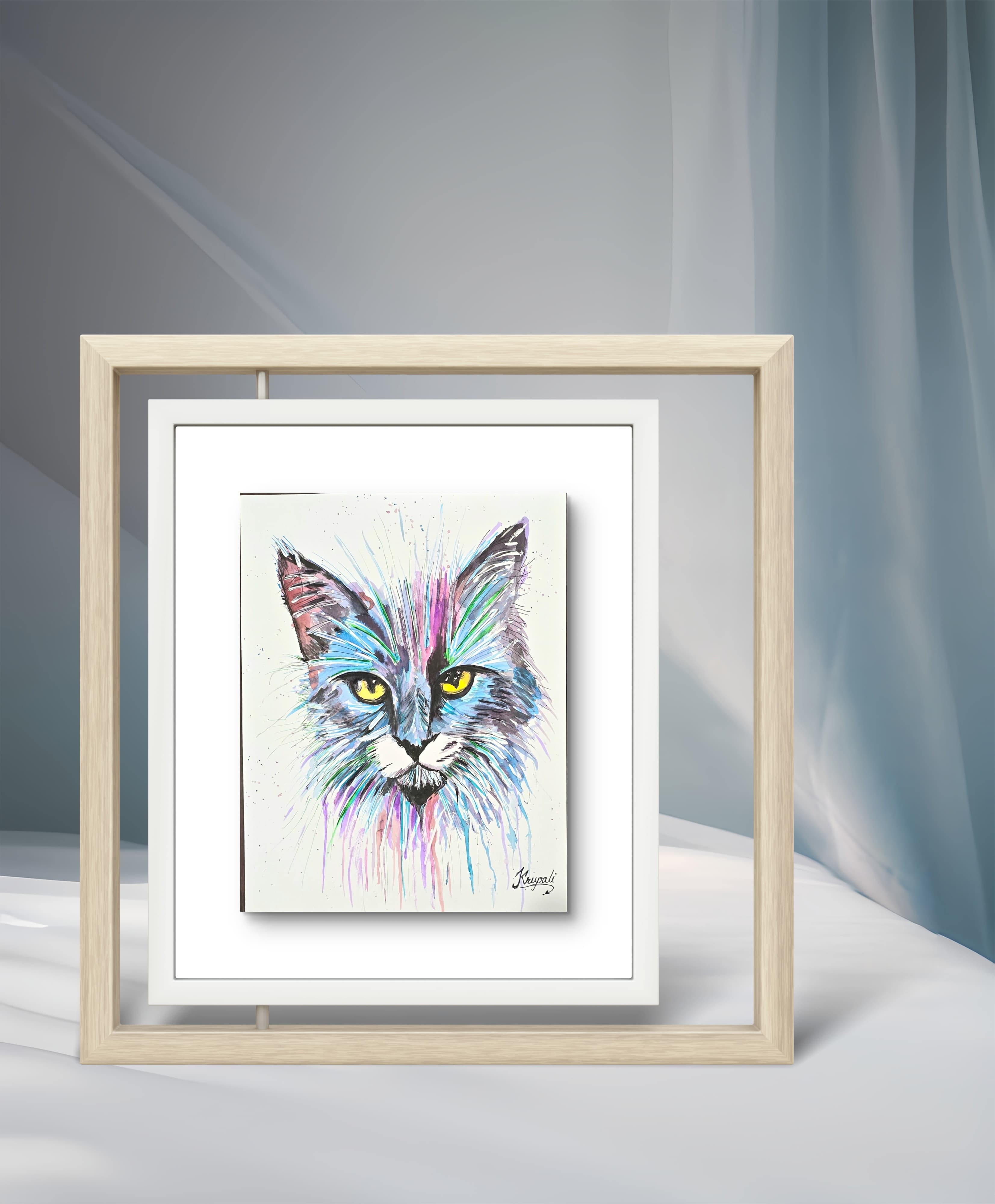 Ink & pen — cat portrait
